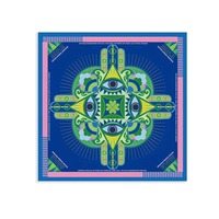 En stock : Ensemble de Mahjong américain de 160 tuiles avec tapis géométrique en néoprène bleu et acrylique gravé violet à 4 couches