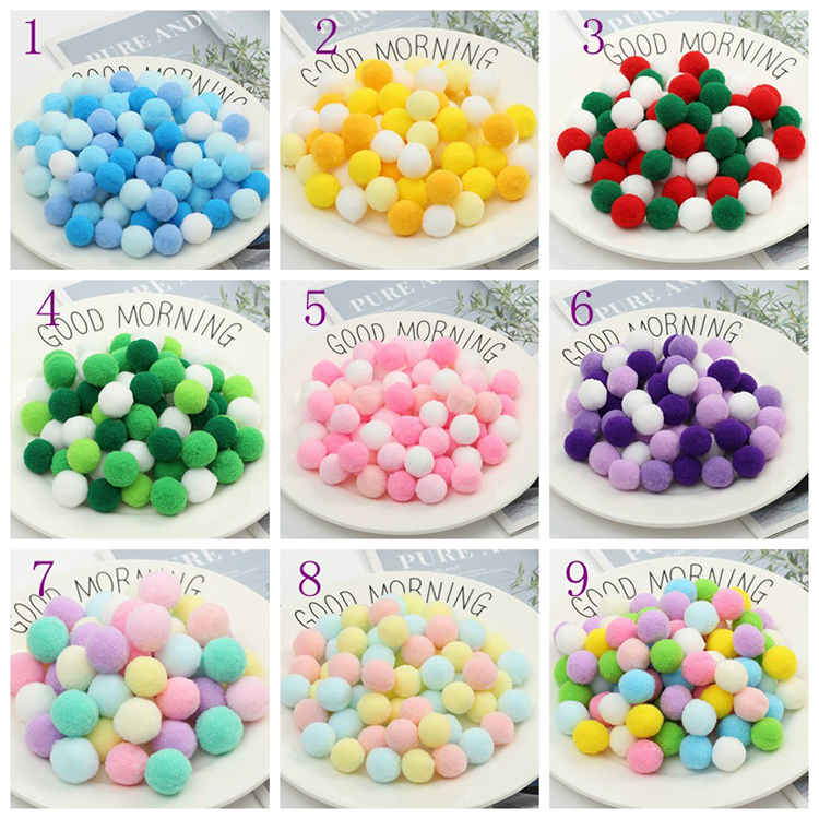 DIY Handmade Sewing Craft Kids Toy Wedding Dec Fluffy Soft Pompoms Plush Pom Poms Pompones Ball