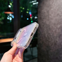 Plume Motif Laser Couleur Coussin D'air Antichoc Paillettes Housse De Protection Téléphone étui pour iPhone Air 17 Pro Max