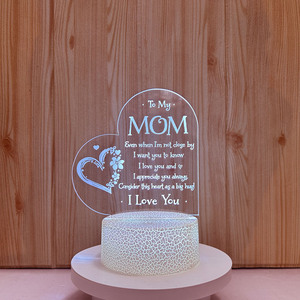 Lampe 3D pour la fête des mères, lampe de nuit en acrylique LED, décoration de la maison, <span class=keywords><strong>veilleuse</strong></span> avec interrupteur tactile, meilleur cadeau pour maman, pères, femmes - Product Image 4