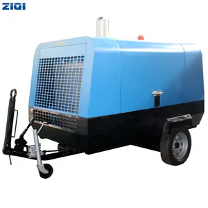 Air-compressor Latest Technology Low Noise 55KW 230cfm Air Cooling Cummins Engine Type Screw Air-compressor For Sandblasting