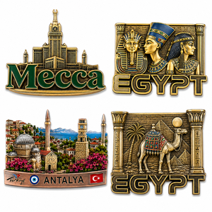 Aimant de réfrigérateur 3D en métal émaillé personnalisé, Souvenir touristique, Pont Charles, <span class=keywords><strong>Prague</strong></span>, République tchèque, Logo personnalisé - Product Image 3