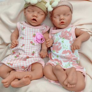 Muñeca Bebé <span class=keywords><strong>Reborn</strong></span> de Silicona de 18 Pulgadas Gemelas Impermeable de Cuerpo Completo Realista Suave con Venas Visibles Regalo para Niña Recién Nacida - Product Image 1