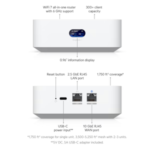Nuevo UniFi 7 UX7, Gateway en la Nube 10G Supercompacto y Escalable con WiFi 7 Integrado, WEP, QoS, 5 Puertos, Compatible con WDS/WPS - Product Image 2