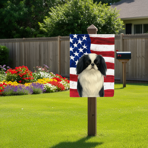 Bandera de Jardín con Diseño de Bandera Japonesa y Bandera China Americana, Decorativa en Blanco y Negro, para Patio, Jardín, Césped y Flores - Product Image 2