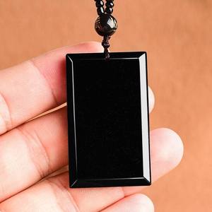 Pendentif en jadéite naturelle Wu Shi Pai, jade noir, style chinois, unisexe, design original, cadeau avec certificat d'évaluation C246 - Product Image 3