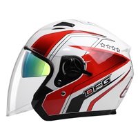 Casque demi-face coloré avec double visière, coque en PP/plastique, pour moto/motocyclette, taille GUA, garantie d'un an