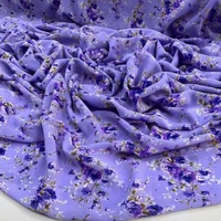 Tissu en Chiffon Imprimé Fleuri, Motif Lumineux et Doux, Tissu en Chiffon Floral Georgette pour Vêtements de Nuit Féminins