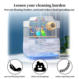 Cage à oiseaux en métal et fer avec éléments en plastique pour l'élevage de perruches peonies et d'oiseaux de villa - Product Image 2