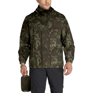 Men's <b>Camouflage</b> Hooded Windbreaker Waterproof Windproof Lightweight Packable <b>Jacket</b> with Zipper - Product Image 1