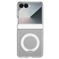 Coque de téléphone pliable transparente et fine pour Samsung Galaxy Z Flip 8, magnétique 360° °   Support de bague rotatif, étui transparent anti-chute
