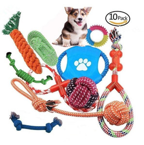Özel pet köpek çiğnemek oyuncak <span class=keywords><strong>10</strong></span> paket set top kauçuk pamuk halat interaktif köpek oyuncak - Product Image 2