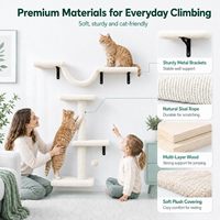 Ensemble d'étagères murales pour chat avec arbre à chat, griffoir, perchoir, condo et plateformes d'escalade pour chats d'intérieur
