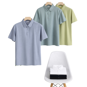 เสื้อเชิ๊ตผู้ชายออกแบบได้เองสำหรับธุรกิจฤดูร้อนแขนสั้นระบายอากาศได้ดีผ้าไนลอนสแปนเด็กซ์กอล์ฟสีทึบดีไซน์เรียบง่าย - Product Image 4