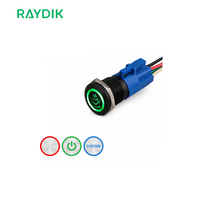 Interrupteur à bouton-poussoir en acier inoxydable, étanche IP68, avec éclairage LED RGB personnalisé en forme de dôme