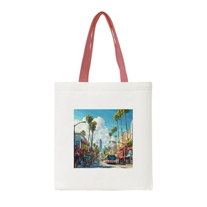 Sacs fourre-tout réutilisables en toile de coton pour femmes avec design personnalisable Sacs à provisions promotionnels - Product Image 5