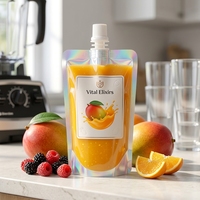 Sachet Doypack en plastique à bec verseur pour emballage de liquides, jus de fruits et boissons, personnalisé, réutilisable, directement de l'usine