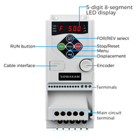 Variateurs de fréquence (VFD) haute performance 220V/380V 0.75KW(1HP) 1.5KW(2HP) 2.2KW(3HP) 4KW(5hp) pour moteur AC triphasé