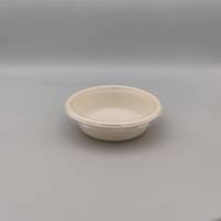 Bol en bagasse laminée avec couvercle en plastique transparent, jetable, en canne à sucre, pour aliments, à emporter, vente en gros