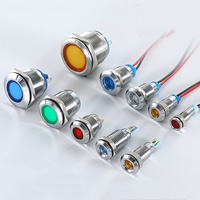 6mm 8mm 10mm 12MM 16mm 19mm 22mm agrandar Panel luz indicadora de Metal con equipo de pasador de soldadura lámpara piloto de señal con Cable