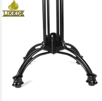 Base de table haute en aluminium moulé, style occidental classique, finition noire mate, revêtement en poudre