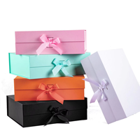Boîte cadeau rectangulaire robuste Jinbar personnalisable avec fermeture magnétique à ruban pliable pour emballage de vêtements pour femmes