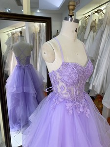 Tendenze 2026 Elegante Abito <span class=keywords><strong>da</strong></span> <span class=keywords><strong>Sera</strong></span> Principessa con Ricami e Volant, Lunghezza al Ginocchio, Linea ad A, Schiena con Lacci - Product Image 3