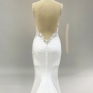 Abiti semplici 2019 migliore vendita <span class=keywords><strong>in</strong></span> pizzo da <span class=keywords><strong>sposa</strong></span> bianco <span class=keywords><strong>rosso</strong></span> abito da <span class=keywords><strong>sposa</strong></span> lungo abito di lusso per la <span class=keywords><strong>sposa</strong></span> - Product Image 5