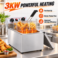 Nouvelle friteuse électrique de comptoir en acier inoxydable 3KW pour snack-bar et restaurant, facile à utiliser
