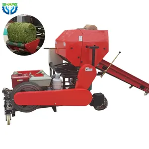 automatic hydraulic small round maize silage corn press baler machine