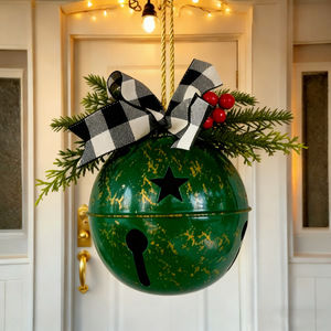 Campanelle Natalizie Colorate Placcate Argento, Decorazioni Festive in Metallo, Campana Gigante Personalizzabile - Product Image 4