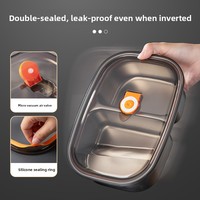 Boîte à lunch isotherme en acier inoxydable 304, compatible micro-ondes, à deux compartiments, grande capacité, plateau divisé, écologique, facile à nettoyer