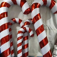Ballons gonflables géants de Noël rouges et blancs de 2 à 4 m pour intérieur/extérieur, décoration miroir, publicité en forme de canne à sucre
