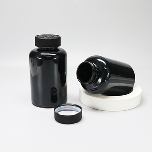 Customized Black PET Plastic Capsule <b>Container</b> Empty Bottle for Health Products with Screw Cap - Product Image 2