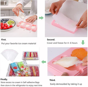 Moldes personalizados para paletas de hielo al por mayor, moldes caseros para cubitos de hielo de silicona, máquina de hielo reutilizable de fácil liberación <span class=keywords><strong>con</strong></span> <span class=keywords><strong>palos</strong></span> - Product Image 5