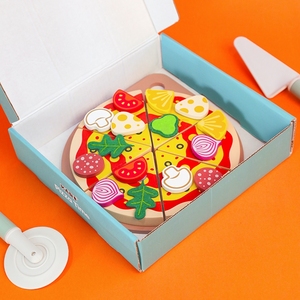 Jeu d'imitation alimentaire pour enfants, fête à la <span class=keywords><strong>pizza</strong></span>, ensemble de 6 tranches de <span class=keywords><strong>pizza</strong></span> réaliste avec différents garnitures - Product Image 6