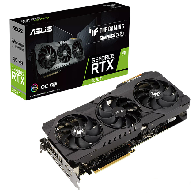 Used TUF RTX 3070 TI GAMING OC 8G Graphics Card with 8GB GDDR6X 256-bit Memory for Desktop