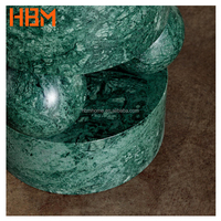HBMHOME Table basse/secondaire ronde en marbre vert poli, moderne et personnalisable, pour usage en villa, vente en gros