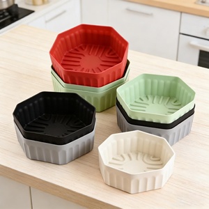 แผ่นรองซิลิโคนสำหรับหม้อทอดไร้น้ำมัน แบบใช้ซ้ำได้ เป็นมิตรกับสิ่งแวดล้อม สำหรับเตาอบไมโครเวฟ  รับทำโลโก้ตามสั่ง สินค้ามาใหม่ - Product Image 5