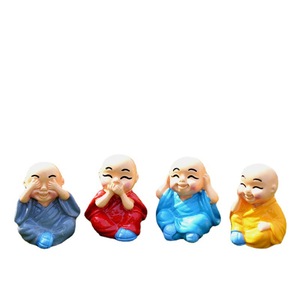 Figurines miniatures de Bouddha, mini statues de moine Bouddha en résine, ornements pour la décoration du tableau de bord de la voiture, décoration de table de bureau, artisanat - Product Image 6