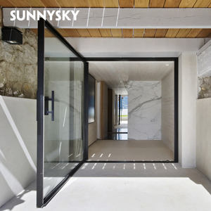 Glazen Staal Exterieur Flat Sunnysky Security Front Draaideur Kern Hout Luxe Solide Grafisch Ontwerp Op Maat Goedkope Prijs Huis - Product Image 4