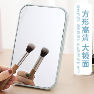 Square <b>Makeup</b> <b>Mirror</b> Large Clear Single Sided Desktop <b>Vanity</b> <b>Mirror</b> Portable Simple Design For Dormitory Use - Product Image 1