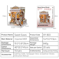 Kit de maison miniature DIY pour adultes, puzzle en bois 3D avec pièces mobiles, jouet artisanal anti-stress