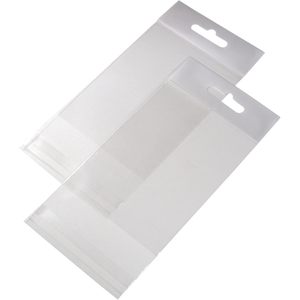 3" x 4" Clear OPP <b>Bags</b> with White Hanging Header, Pack of 200 \u2013 Resealable <b>Plastic</b> Retail Display <b>Bags</b> with Hang Hole for - Product Image 2