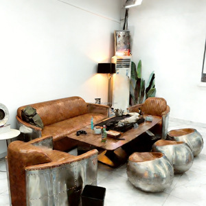 Fauteuil Tomcat de style aviation en cuir vintage, chaise de pilote pour club, mobilier décontracté pour restaurant, canapé industriel pour usage occasionnel - Product Image 1