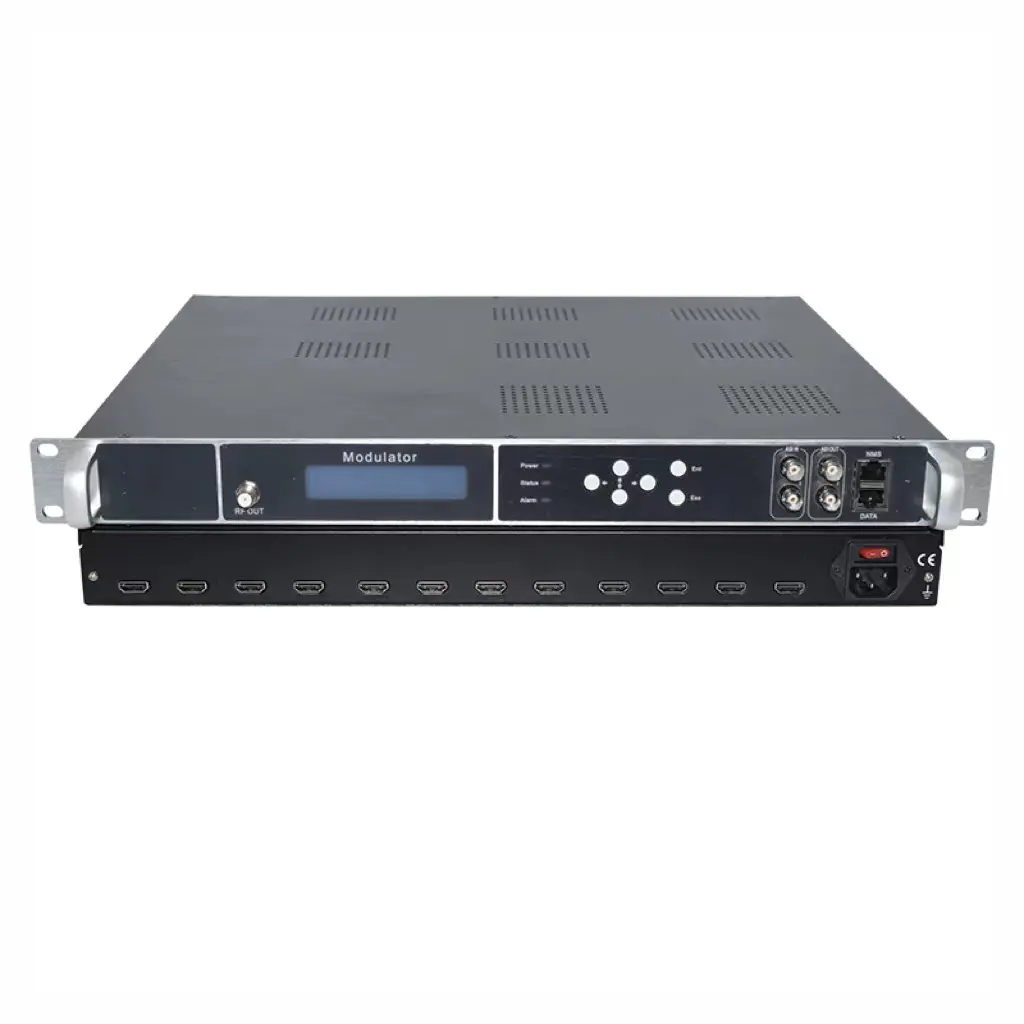 เกตเวย์ตัวรับสัญญาณทีวีดิจิตอลอุปกรณ์ออกอากาศ24chs H.264 Full HD Modulator DVB