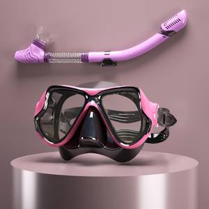 DELANHUWI - Juego de Snorkel Panorámico Antivaho con Lente Única de Gel de Sílice, Tubo de Respiración, Máscara de Buceo Impermeable para Hombres y Mujeres - Product Image 6