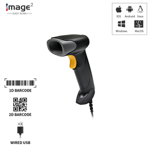 Lecteur de codes-barres HC-710 Lecteur de codes QR portable Connexion filaire USB 1D 2D Plug and <span class=keywords><strong>Play</strong></span> pour magasin Supermarché Entrepôt Bibliothèque - Product Image 1