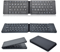 Keyboard Mini lipat, kibor pengisian daya tanpa kabel untuk Laptop/Tablet