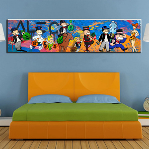 Graffiti serie <span class=keywords><strong>Alec</strong></span> cuadro sobre lienzo para pared sin riesgo sin recompensa arte pop carteles lienzo pintura para la decoración de la habitación de la oficina en casa - Product Image 1